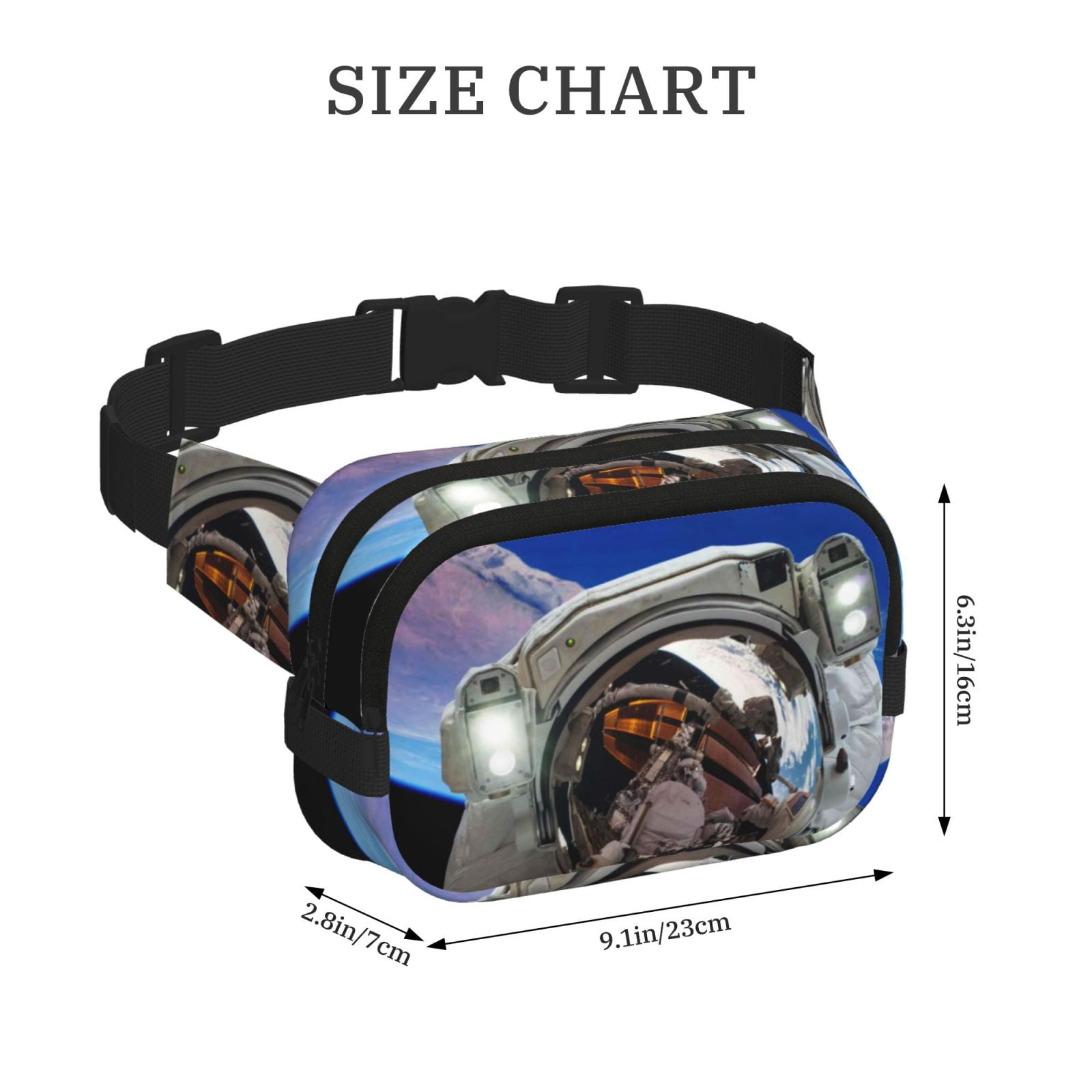 Kuqiui Astronaut in Outer Space Print Fanny Packs for Women Cross Body Waist Bag Fashionable Fanny Pack Designer Workout Hiking Waist Pack Running Travel Gym