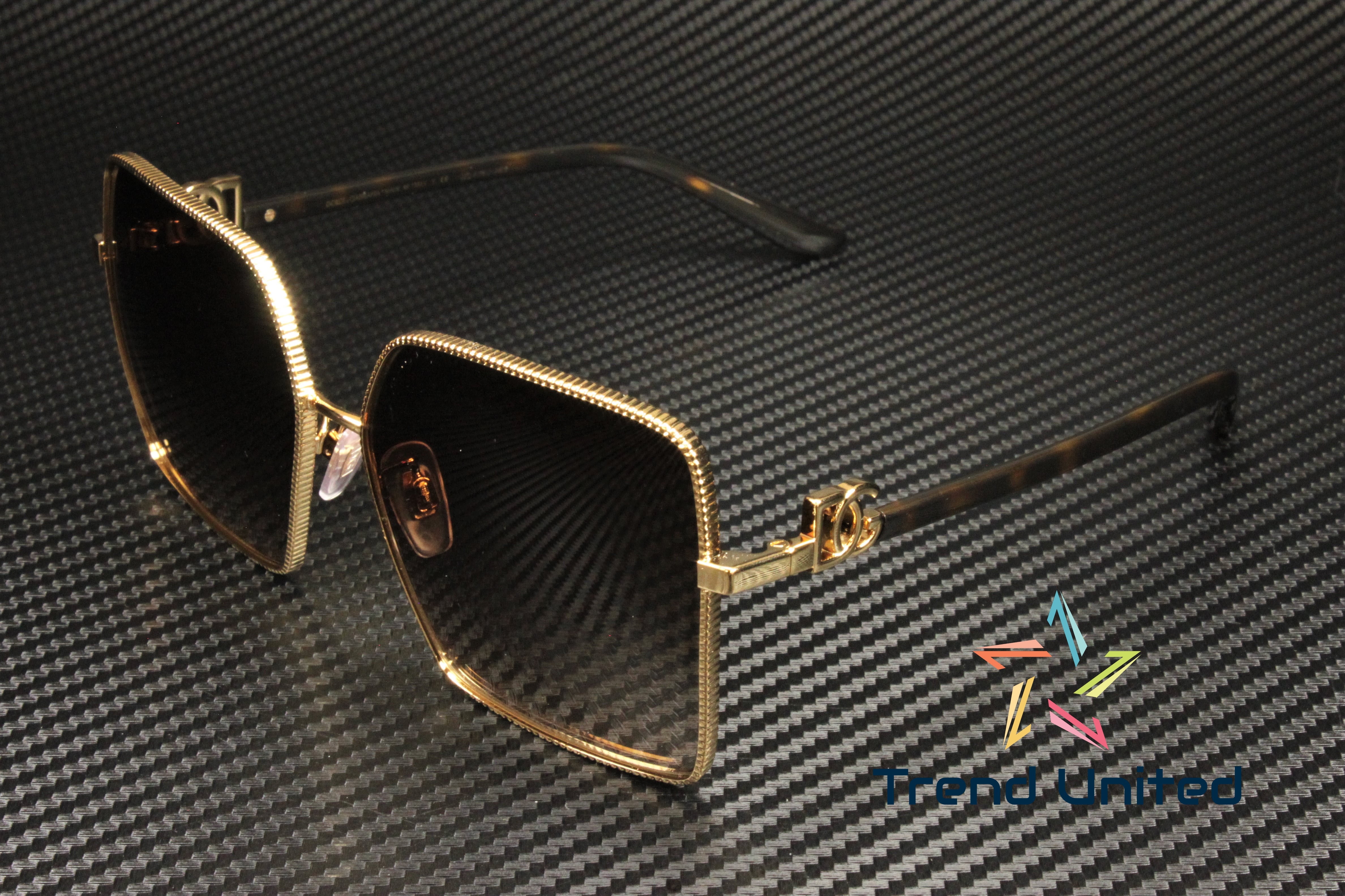 Dolce & Gabbana DG 2279 Metal Womens Square Sunglasses Gold 60mm Adult