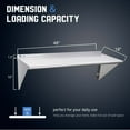 thumbnail image 5 of Profeeshaw 18" x 48" 400 lb Commercial NSF Stainless Steel Shelf Wall Mount Floating Shelving, 5 of 8