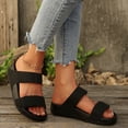 thumbnail image 2 of DAFEI Women's Thick Soled Flat Single Strap Slip Sandals with Cut Out Design Casual Open Back Sandals, 2 of 8