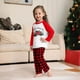 thumbnail image 4 of Vestido de casa con estampado de árbol de Navidad, coche rojo, cuadros rojos y negros, empalme, nueva familia, ropa navideña para padres e hijos, 4 of 5
