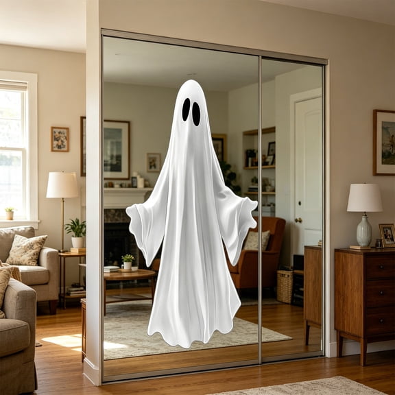 JHRGJIO Halloween Ghost Wall Stickers, Spooky Sheet Removable Vinyl Decal Accent, Halloween Decorations Indoor Outdoor for Home Mirror Living Room Bedroom Display Fun