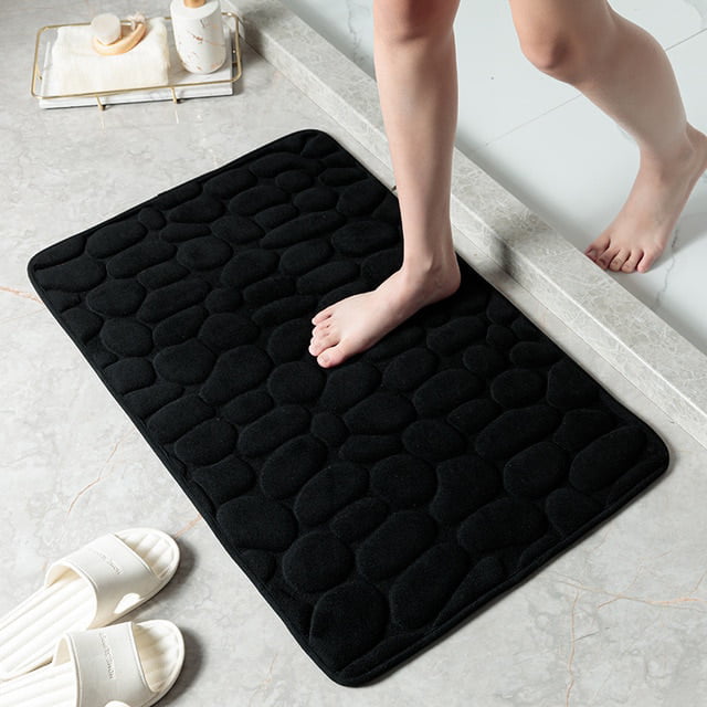 Cobblestone Embossed Bathroom Bath Mat Non-slip Carpets In Wash Basin –  Discount Shoppers Unlimited