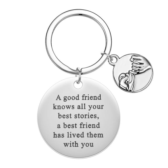 Stainless Steel Key Chain Friendship Engraved Letters Keychain Love Pendant for Best Friend Keyring DIY Handmade Jewelry
