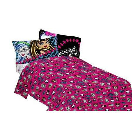 Monster High "How Do You Boo?" Full Size Sheet Set, One full fitted sheet By Franco Ship from US