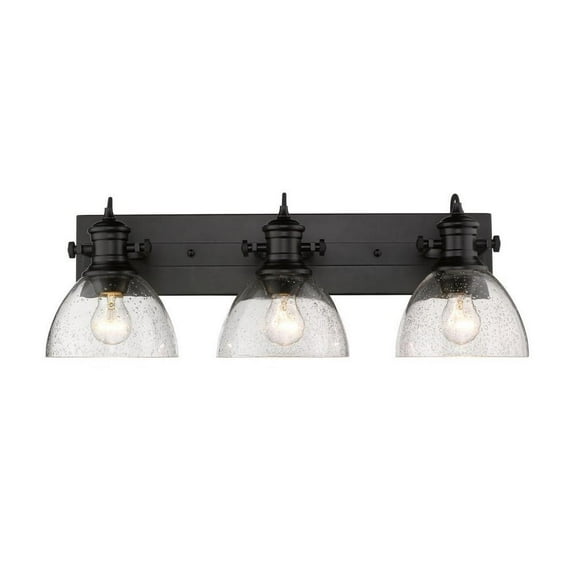 3 Light Vanity Light in Sturdy Style 8.25 inches High By 25.13 inches Wide-Black Finish-Seeded Glass Color Bailey Street Home 170-Bel-4158984