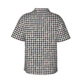 thumbnail image 3 of Daiia Black And White Houndstooth Hawaiian Shirt for Men Gentle Cotton Regular Short Sleeve Casual-X-Large, 3 of 9