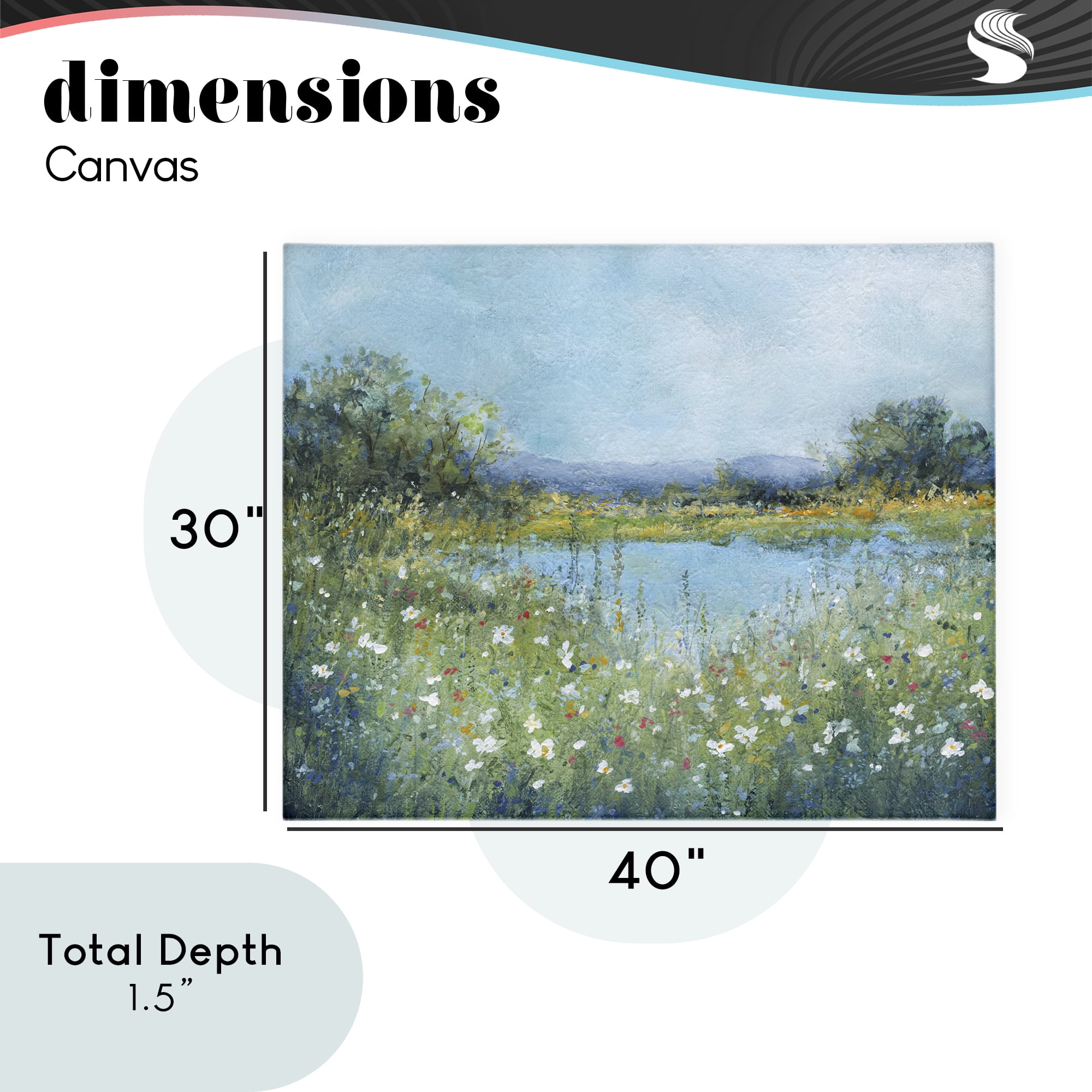 Stupell Industries Impressionist Meadow Surrounding Pond Canvas Wall Art, design by Carol Robinson