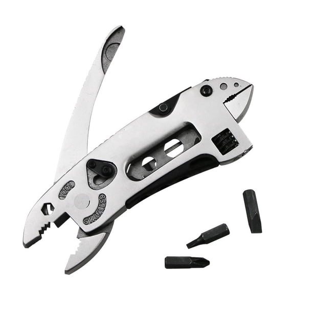 Riwesomey Mini Plier Multifunctional Firmness Workmanship Screwdriver Clamp Outdoor Household Accessories Supplies Wrench Small 9in1 Metal Type2