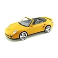 thumbnail image 1 of 1 by 18 Porsche 911 Turbo Convertible Diecast Car Model, Yellow, 1 of 1