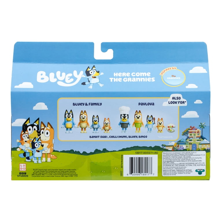 Bluey Here Come the Grannies. 4 Episode-Themed Poseable Figures