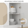 thumbnail image 3 of Homfa Coffee Bar Cabinet with Adjustable Shlef, Modern Storage Cabinet for Living Room, Rattan Decor, White, 3 of 9