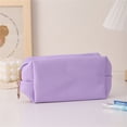 thumbnail image 4 of Large Capacity Pencil Bag Lightweight PU Pencil Pouch Double Zipper Pen Case Stationery Bag, Cosmetic Bag, 4 of 9