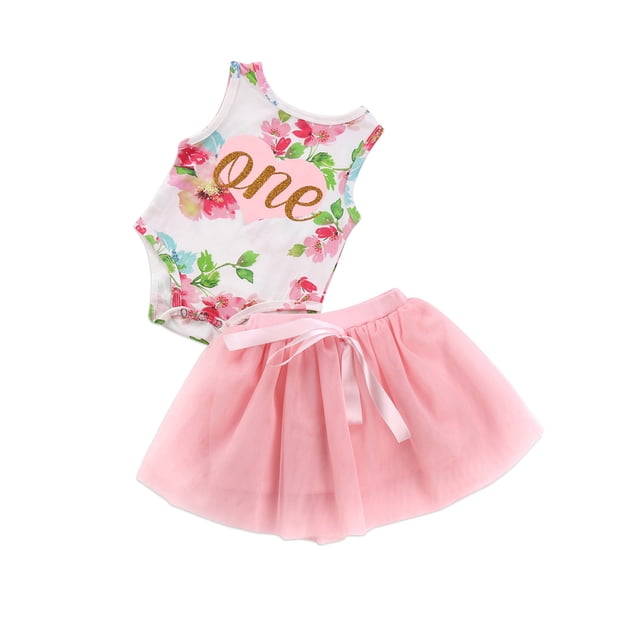 Sonducket Conjunto de para niños, chaleco sin mangas para niña, camiseta, pelele, de malla conjuntos de ropa Rosa 70cm