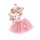 thumbnail image 1 of Sonducket Conjunto de para niños, chaleco sin mangas para niña, camiseta, pelele, de malla conjuntos de ropa Rosa 70cm, 1 of 6