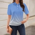 thumbnail image 2 of Yubnlvae 2025 Women's Trendy Summer Collared Blouses - Short Sleeve, Wrinkle-Resistant, Lightweight for Vacation & Office Casual Sky Blue S, 2 of 7