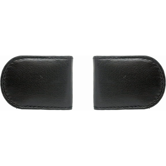 Set of 2 - Made in India Genuine Cowhide Slim Leather Magnetic Money Clip (Black)