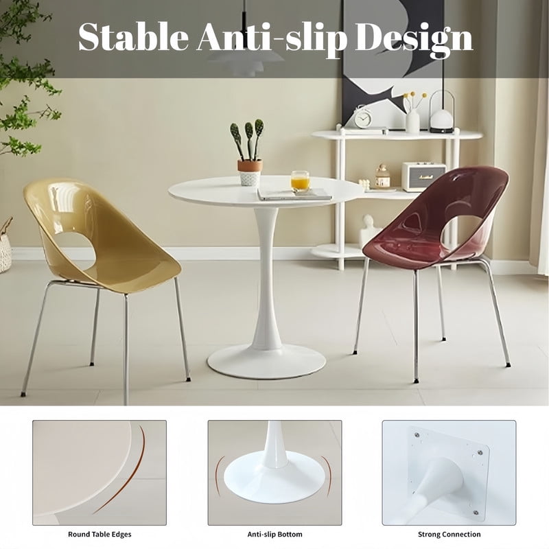 31.5'' Round Coffee Table, Modern Dining Table with Matte Finish for 2 People, Simple Design Side Table