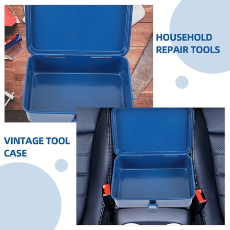 TITINICE Portable Metal Tool Box in Blue for Family Car Trunk and Workshop Tool Storage