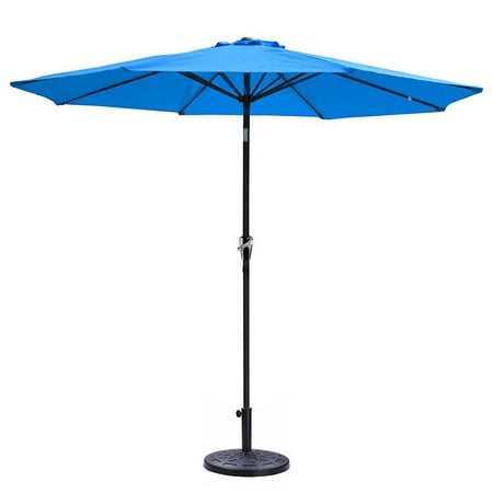 Yeshom 9 Ft Aluminum Outdoor Blue Patio Umbrella 8 Ribs W Crank Yeshom 9 Ft Aluminum Outdoor Blue Patio Umbrella 8 Ribs W Crank Tilt Base