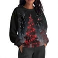 thumbnail image 4 of YUGYXL Funny Ugly Christmas Sweatshirt for Women Santa Print Oversized Pullover Fleece Lined Warm Holiday Tops A Multicolor XXL, 4 of 9