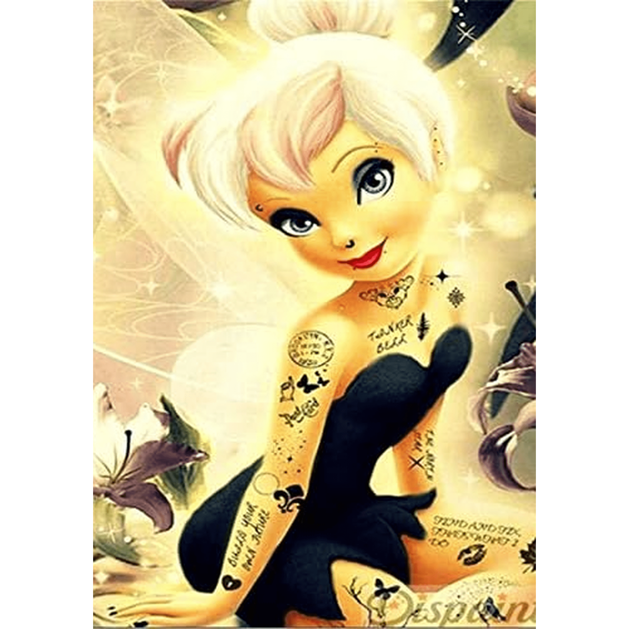 Tinker Bell Diamond Art Painting Kit - For Beginners Full Diamond Diamond Dot Painting Round 5D Diamond Painting Picture Gemstone DIY Adult Crafts 12x16inch