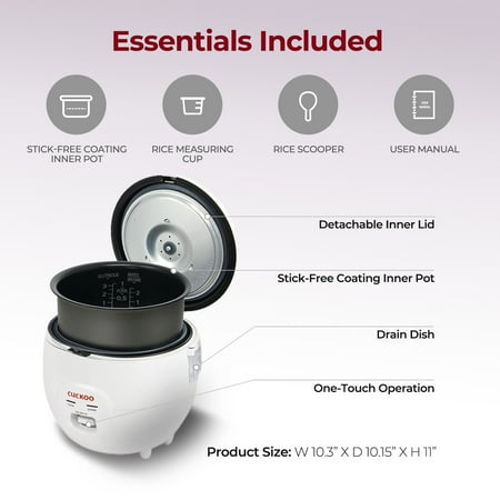 CUCKOO ELECTRONICS - Cuckoo CR-0671V Basic Electric Small Rice Cooker & Warmer, 6 cups - White/Purple