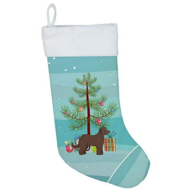 Carolines Treasures CK3838CS Brown Goldendoodle Christmas Tree Christmas Stocking, Large, Multicolor