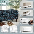 thumbnail image 7 of FOR U DESIGNS Leopard Print Ottoman Cover for Flip-Top Storage Stool, Stretch Rectangle Footrest Cover Washable Non-Slip Foot Chest Chair Slipcover with Elastic Bottom for Bedroom, 7 of 7