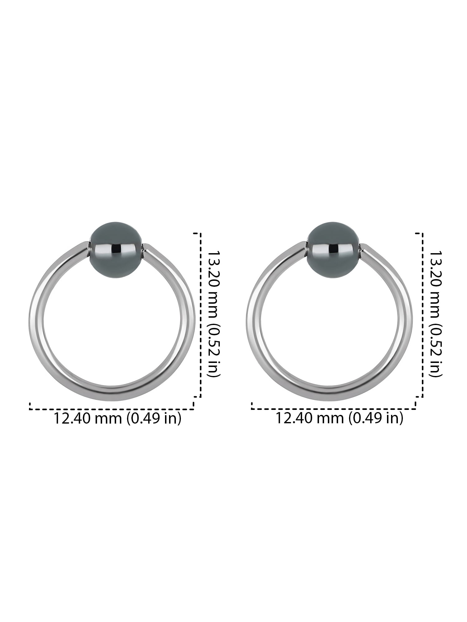 Body Jewelry-Women's 16G Stainless Steel Captive Bead Hoop Pair