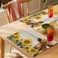thumbnail image 4 of Cow Sunflower Placemats Set of 4 Country Style Wood Grain Farmhouse Heat Insulation Washable Place Mats, Rustic Non-Slip Table Mats for Dining Table Party Kitchen Decor,13x19 Inch, 4 of 9