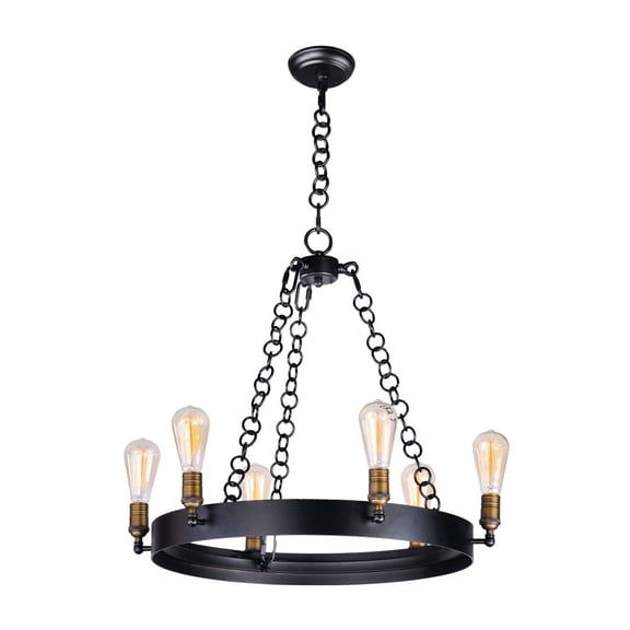 26273BKNAB Maxim Lighting Noble-Six Light Chandelier-26 Inches wide by 22 inches high     -Traditional Installation