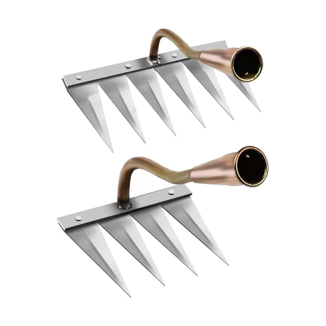 DOLITY 2 Stuks Multifunctionele Bloembedden Tuinieren Gazon Leveling Los Zaaien voor 4 Prong 6 Prong