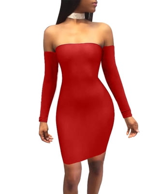 red and white off the shoulder dress