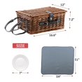 thumbnail image 3 of Cesta de Picnic HYBDAMAI para 4 con Manta Impermeable Azul, 3 of 8