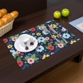 thumbnail image 2 of Placemat, Pioneer Flower Floral Print Pattern Place Mats Table Mat Set Of 2, PVC Washable Placemats for Party Kitchen Dining Decoration, 18x12 Inch, Fade Resistant, 2 of 6