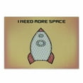 thumbnail image 1 of Vintage Cutting Board, Words with Radiant Tone Futuristic Spaceship Rocket Moon Cosmos Universe Humor Art, Decorative Tempered Glass Cutting and Serving Board, Small Size, Multicolor, by Ambesonne, 1 of 1