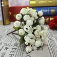 thumbnail image 4 of Mdesiwst 1Pc 15 Heads Artificial Rose Silk Flower Camellia Peony Bouquet Party Room Decor, 4 of 6