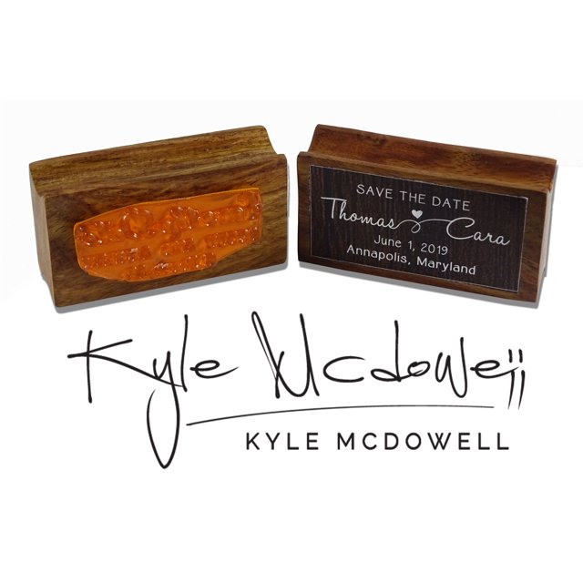 Printtoo Personalized Custom Rubber Stamp Custom Wood Mounted Signature Stamper-2.2 x 0.86 Inches
