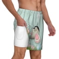 thumbnail image 3 of Balery White Bunny Bottom And Easter Eggs Mens Swim Trunks Swim Shorts for Men Quick Dry Inseam Beach Shorts with Compression Liner Pocket-3X-Large, 3 of 9