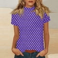 thumbnail image 2 of Sexlip Women's T-Shirt Short Sleeve Loose Fit Comfortable Wear All Occasion Use Soft Comfortable Fashion Forward Modern Style Purple XL, 2 of 6