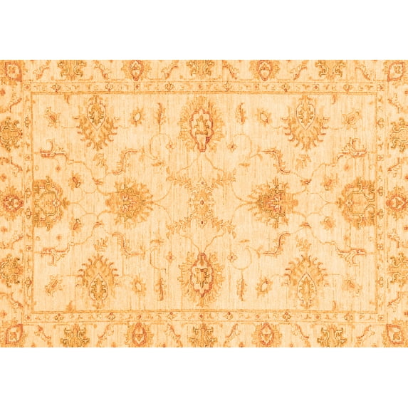 Ahgly Company Indoor Rectangle Oriental Orange Traditional Area Rugs, 8' x 12'