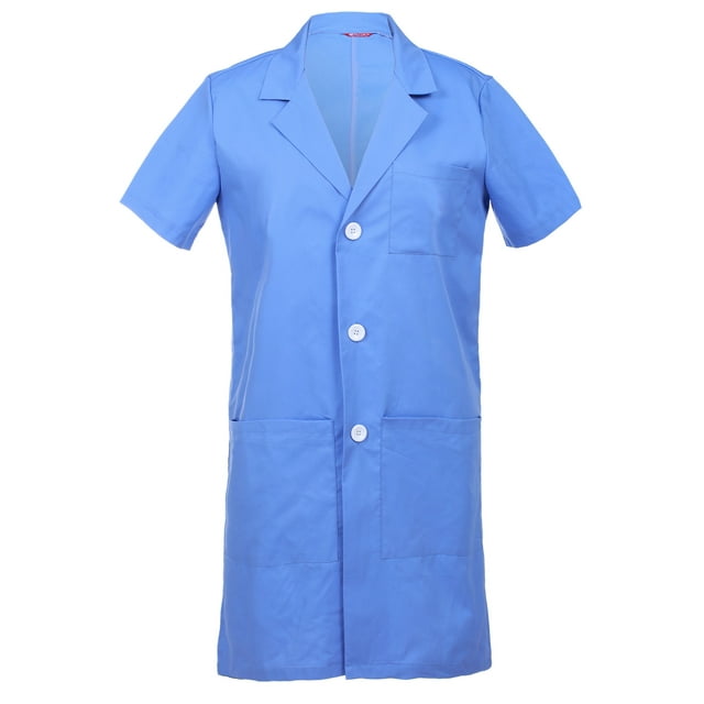 Men's Short Sleeves Lab Coat Laboratory Doctor Workwear