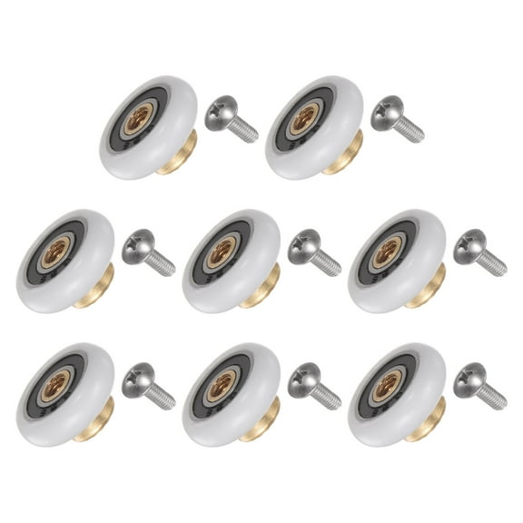 Shower Door Roller Wheel 20mm Dia. Replacement Part for Bathroom Glass Door, Sliding Door Roller, (2 Set 8pcs)