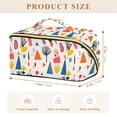 thumbnail image 4 of FORMRS Makeup Bag Travel Cosmetic Organizer for Women Fold Flat Zipper Pouch with Handle, Beige Geometric, 4 of 8