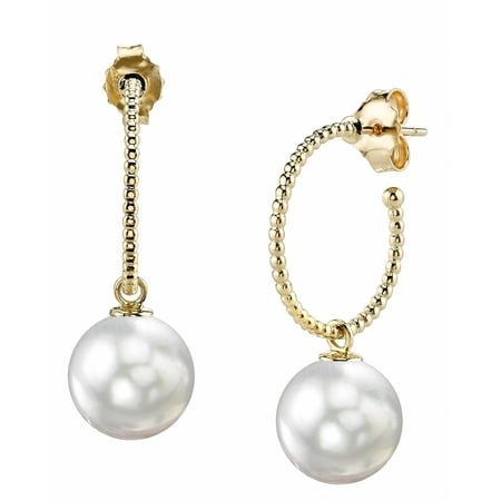 11mm Pearl Earrings - 14K Gold 11mm White South Sea Cultured Pearl Isabella Earrings