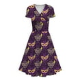 thumbnail image 4 of JGNGSHN Mardi Gras Dress for Women,2025 Summer Trendy Carnival Themed Print Parade Party Dress Casual V Neck Short Sleeve Maxi Dress, 4 of 4