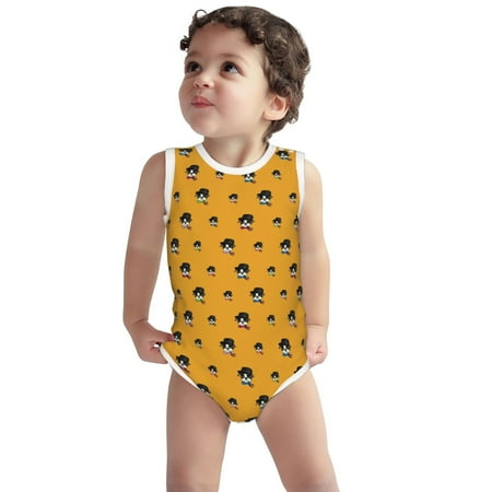 

Vsdgher Cute Dog Print Baby Unisex Baby Cotton Sleeveless Bodysuits Soft and velvety comfortable and breathable