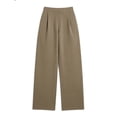 thumbnail image 4 of Htigea Women's Everyday Pants High Waisted Straight Leg Pant with Pockets Solid Color Casual Work Trousers Khaki S, 4 of 7