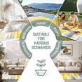 thumbnail image 6 of Yellow Gray White Outdoor Rug 5x8 Ft - Reversible Patio Rug Outdoor Camping Rugs, Farmhouse Gradient Abstract Art Washable Indoor Outdoor Area Rugs, Non-Slip Outdoor Carpet Runner for Deck/Porch, 6 of 8